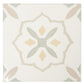 Off-White Yellow 9x9 Matte, Glossy Floral Square Porcelain Tile (13 pack, 6.96 sq ft/case)