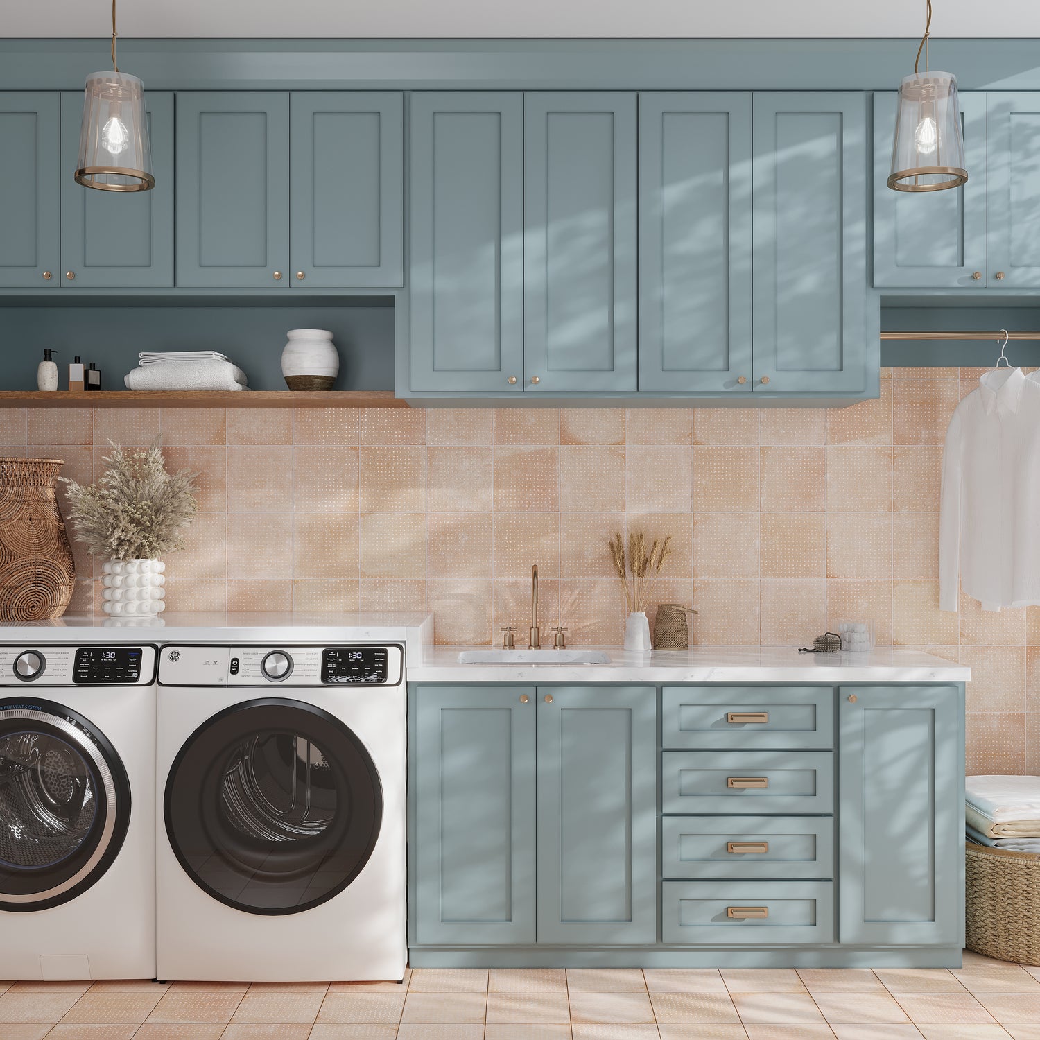 Terracotta Beige 9x9 Matte, Glossy Dotted Square Porcelain Tile (13 pack, 6.96 sq ft/case)