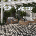 White Black 8x8 Matte Square Motif Porcelain Tile (15 pack, 6.46 sq ft/case)