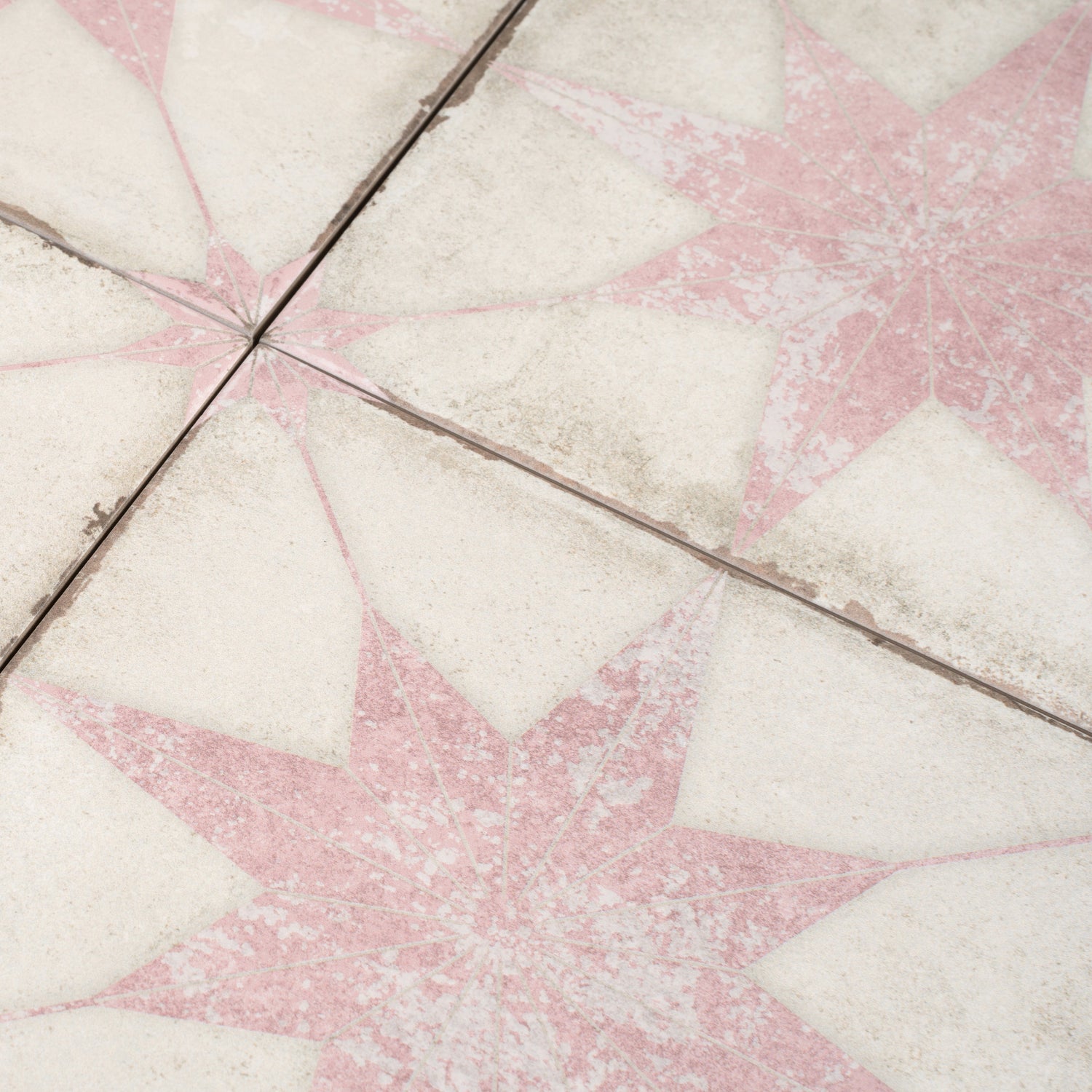 Faenza 8x8 White Pink Porcelain Square Motif Wall and Floor Tile (15 Pack, 6.46 sq ft/case) - Sample