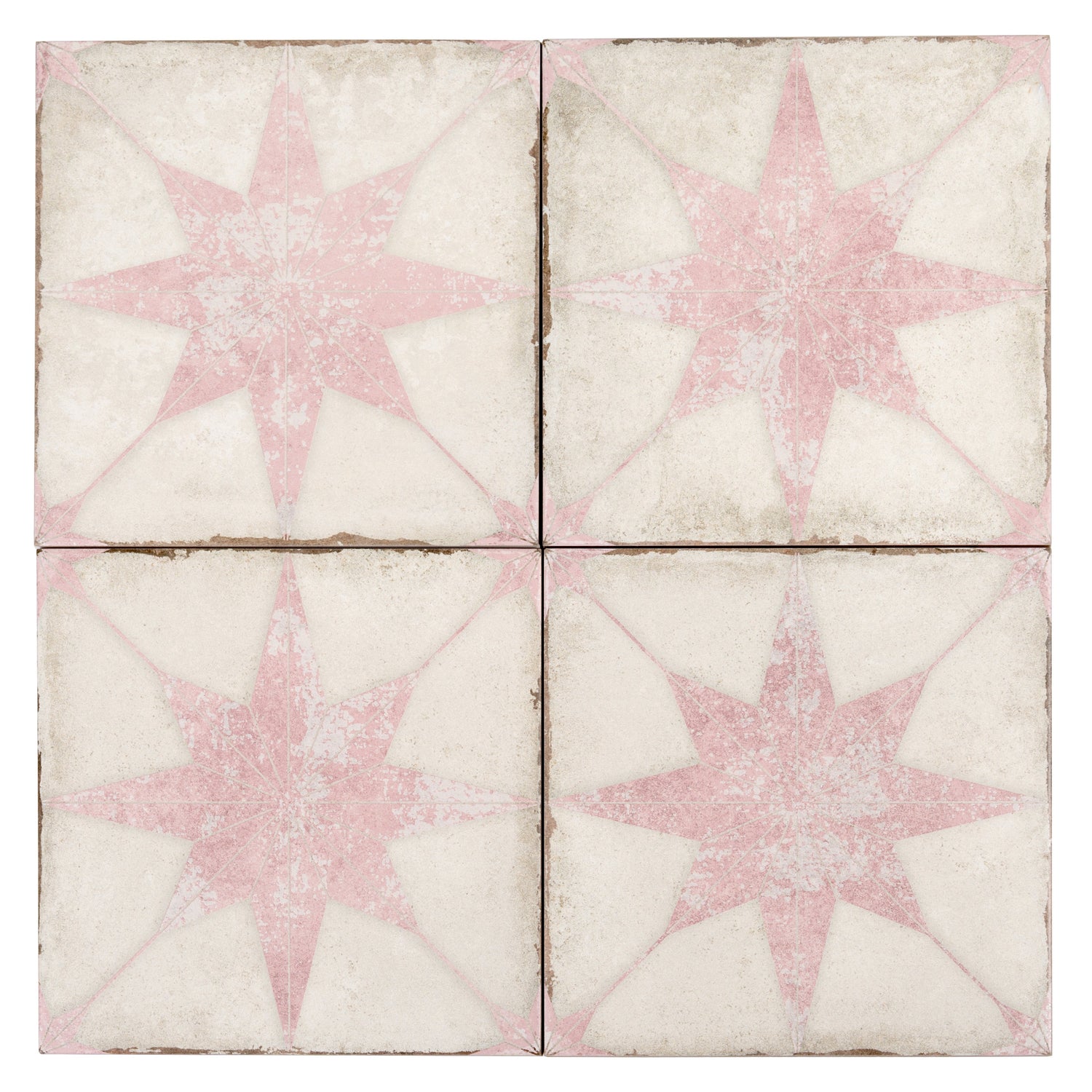 Faenza 8x8 White Pink Porcelain Square Motif Wall and Floor Tile (15 Pack, 6.46 sq ft/case) - Sample