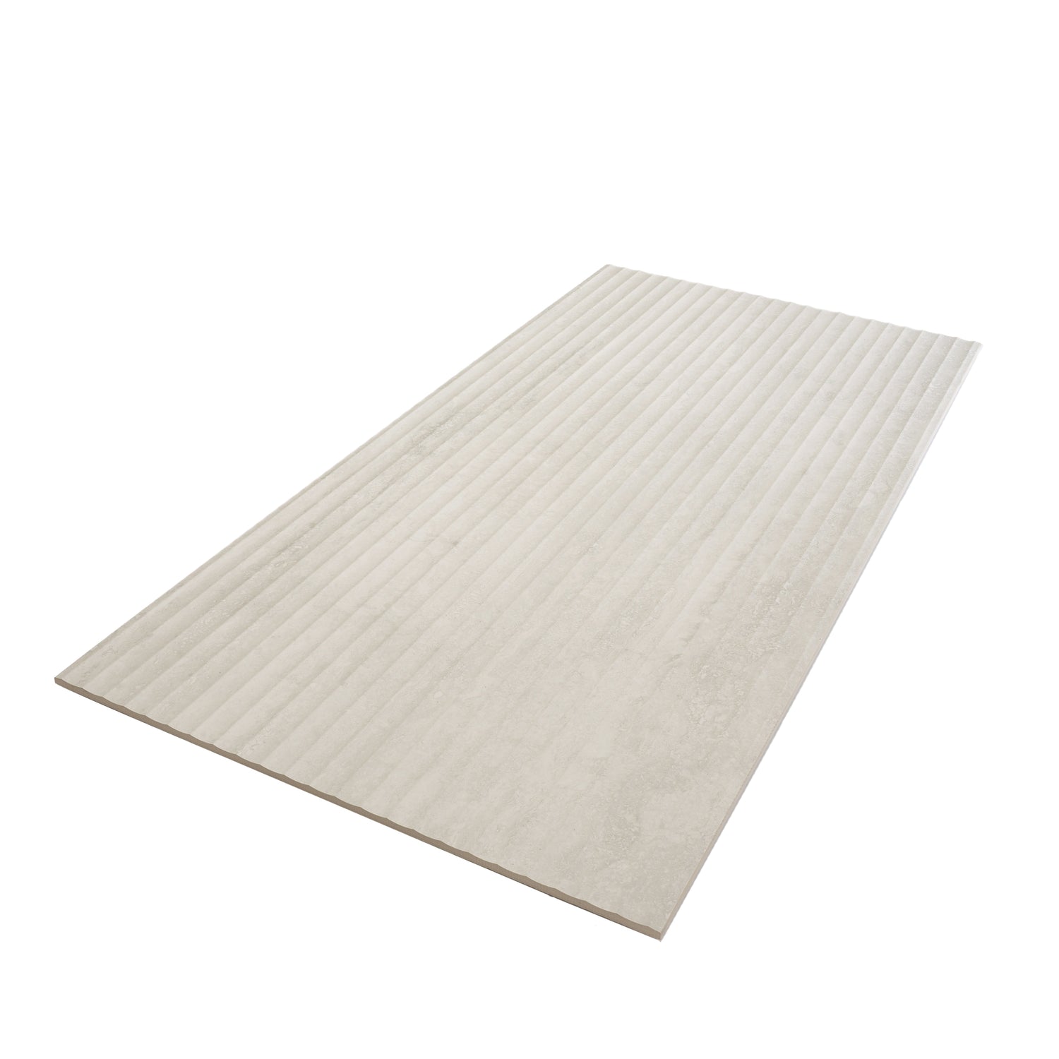 Terrain 24x48 White Beige Porcelain Large Format Fluted grooved Wall Tile (2 Pack, 15.55 sq ft/case) - Sample