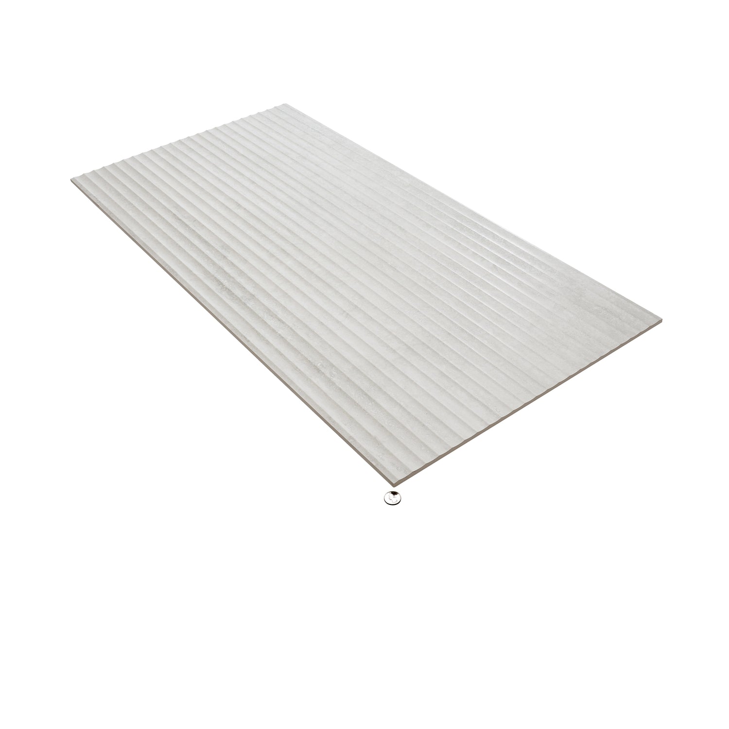 Terrain 24x48 White Beige Porcelain Large Format Fluted grooved Wall Tile (2 Pack, 15.55 sq ft/case) - Sample