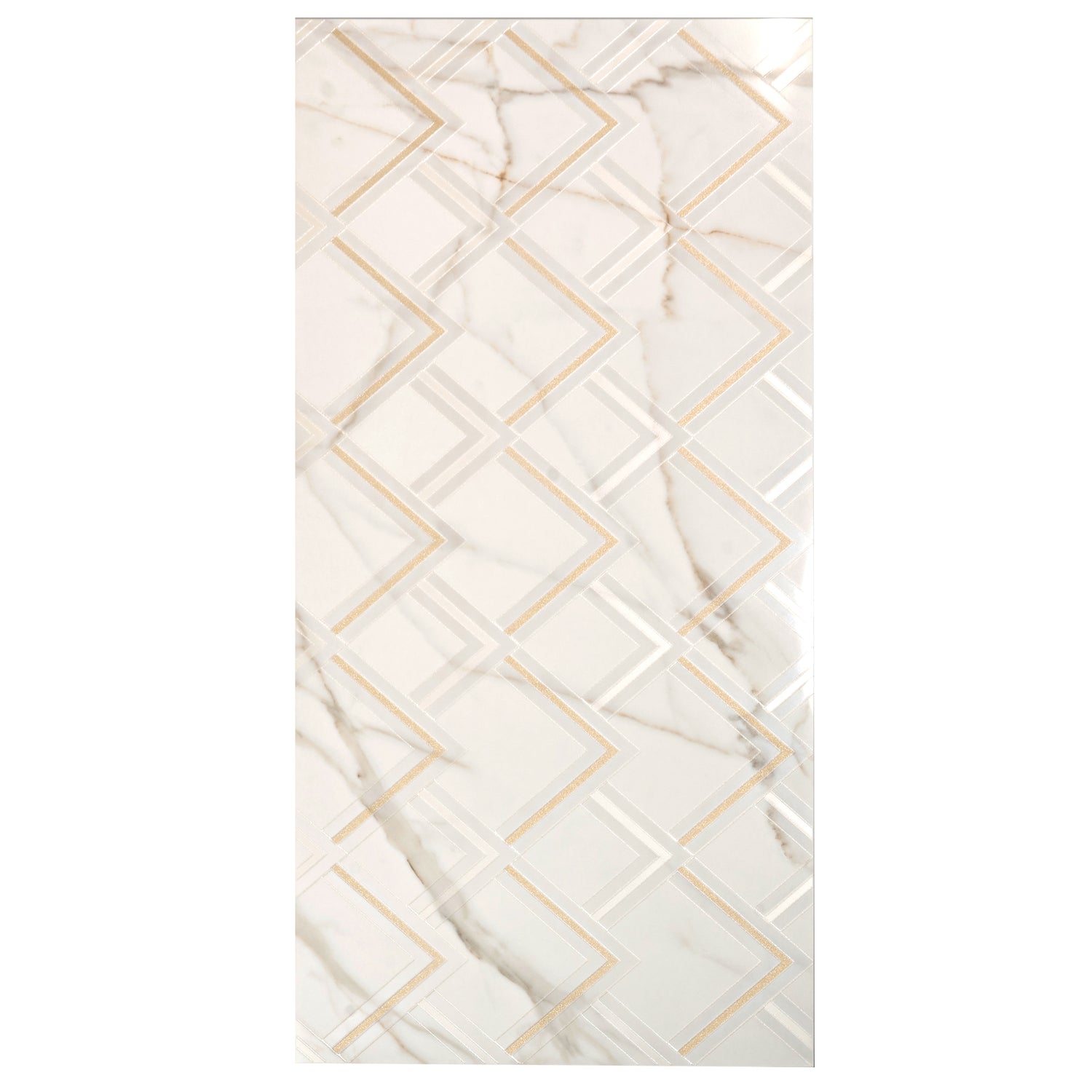 White Gold 24x48 Polished Diamond Porcelain Large Format Tile (1 pack, 7.75 sq ft/case)