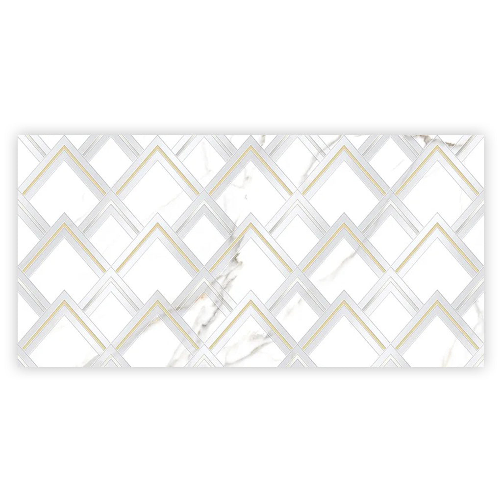 White Gold 24x48 Polished Diamond Porcelain Large Format Tile (1 pack, 7.75 sq ft/case)