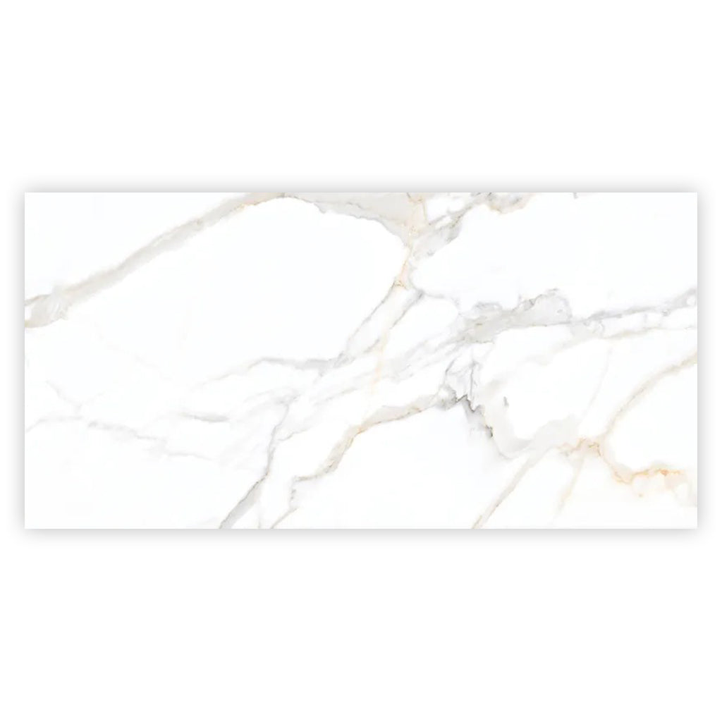 Bright White Gold 24x48 Polished Porcelain Large Format Tile (2 pack, 15.5 sq ft/case)
