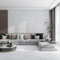 Light Grey White 16x48 Matte Ceramic Large Format Tile (3 pack, 15.5 sq ft/case)
