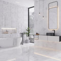 Soft Gray White 16x48 Matte Ceramic Large Format Tile (3 pack, 15.5 sq ft/case)