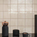 Beige 4x4 Glossy Square Ceramic Tile (60 pack, 6.48 sq ft/case)