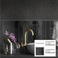 Black 2.6x16 Glossy Ceramic Subway Tile (38 pack, 10.76 sq ft/case)