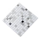 White Black 12x12 Glossy Uniform Square Glass Mosaic Tile (20 pack, 20 sq ft/case) - Sample