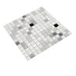 White Black 12x12 Glossy Uniform Square Glass Mosaic Tile (20 pack, 20 sq ft/case) - Sample