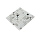 White Black 12x12 Glossy Uniform Square Glass Mosaic Tile (20 pack, 20 sq ft/case) - Sample