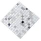 White Black 12x12 Glossy Uniform Square Glass Mosaic Tile (20 pack, 20 sq ft/case) - Sample