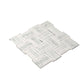 White Gray 12x12 Polished Basketweave Marble Mosaic Tile (5 pack, 4.83 sq ft/case) - Sample