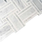 White Gray 12x12 Polished Basketweave Marble Mosaic Tile (5 pack, 4.83 sq ft/case) - Sample
