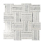 White Gray 12x12 Polished Basketweave Marble Mosaic Tile (5 pack, 4.83 sq ft/case) - Sample