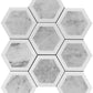 White Gray 10x12 Polished Hexagon Marble Mosaic Tile (5 pack, 4.34 sq ft/case) - Sample