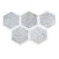 White Gray 12x12 Polished Hexagon Marble Mosaic Tile (5 pack, 4.3 sq ft/case) - Sample