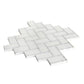White  9.8x10.8 Polished Herringbone Marble Mosaic Tile (5 pack, 3.68 sq ft/case) - Sample