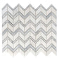 White Gray 10x12 Polished Herringbone Marble Mosaic Tile (5 pack, 4.3 sq ft/case) - Sample