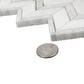 White Gray 10x12 Polished Herringbone Marble Mosaic Tile (5 pack, 4.3 sq ft/case) - Sample