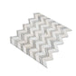 White Gray 10x12 Polished Herringbone Marble Mosaic Tile (5 pack, 4.3 sq ft/case) - Sample