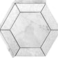 White 8x8 Polished Hexagon Marble Mosaic Tile (5 pack, 1.83 sq ft/case) - Sample