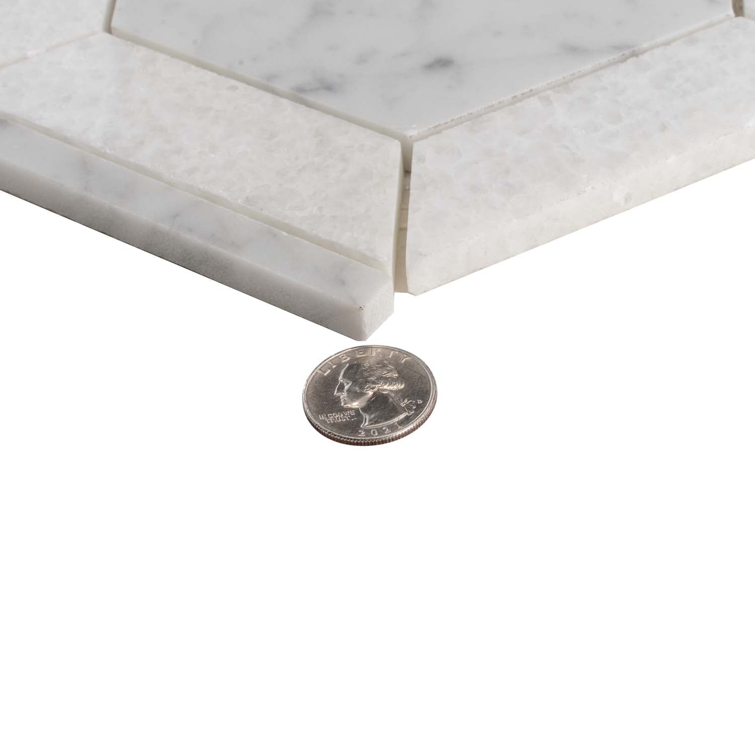 White 8x8 Polished Hexagon Marble Mosaic Tile (5 pack, 1.83 sq ft/case) - Sample