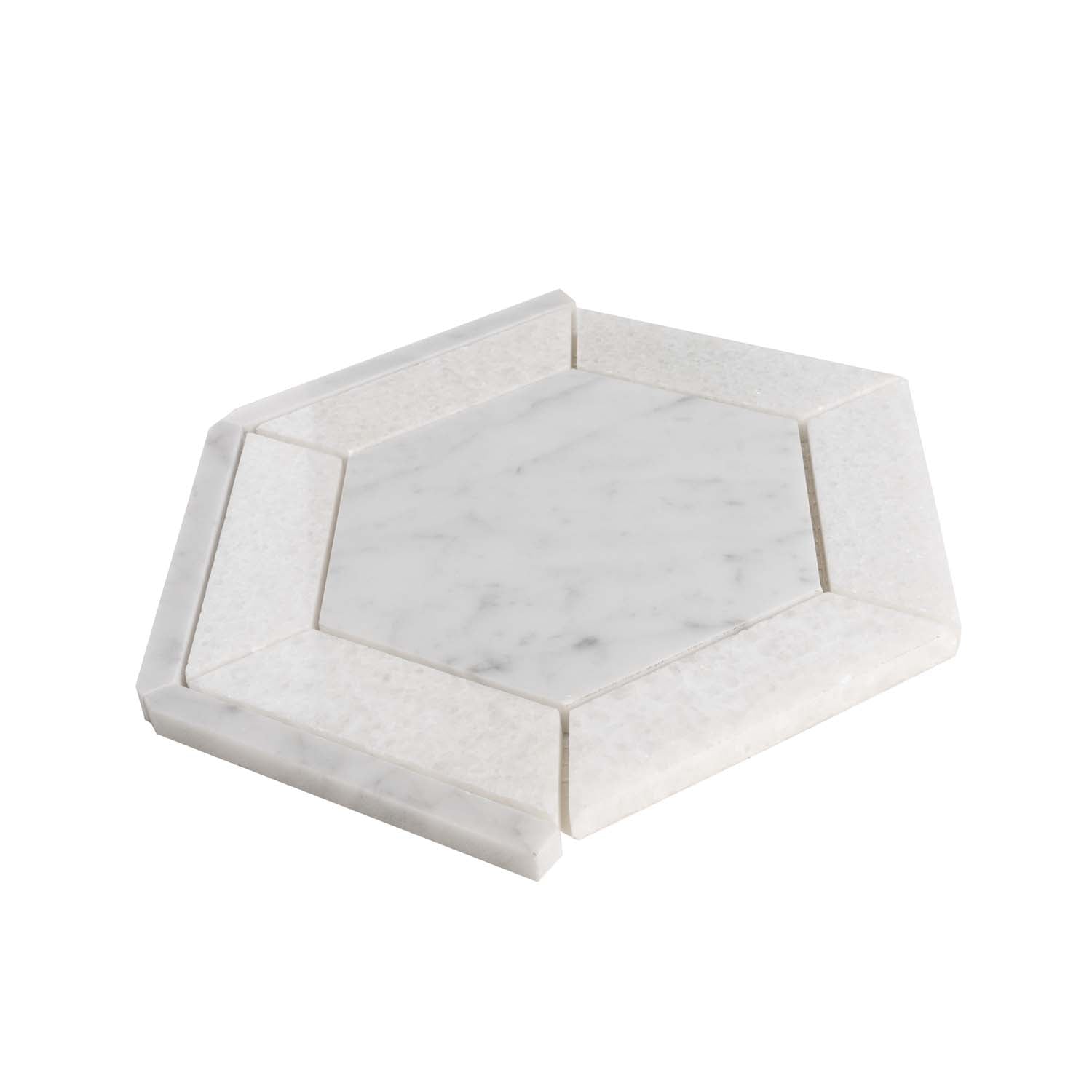 White 8x8 Polished Hexagon Marble Mosaic Tile (5 pack, 1.83 sq ft/case) - Sample