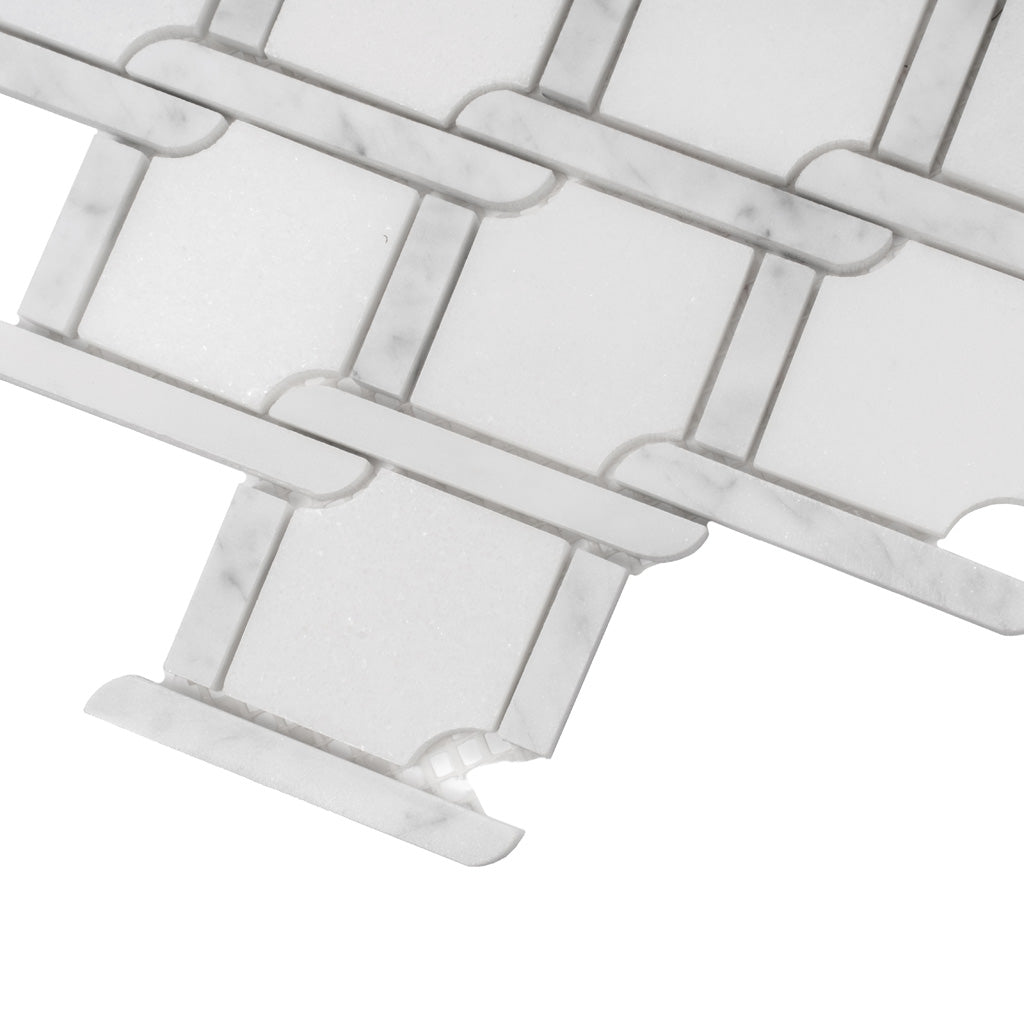 White 11x12 Polished Multi-shaped Marble Mosaic Tile (5 pack, 4.66 sq ft/case) - Sample