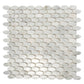White 11x12 Polished Oval Marble Mosaic Tile (5 pack, 4.51 sq ft/case) - Sample