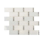 White 12x13 Polished Brick Marble Mosaic Tile (5 pack, 5.28125 sq ft/case) - Sample