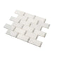 White 12x13 Polished Brick Marble Mosaic Tile (5 pack, 5.28125 sq ft/case) - Sample