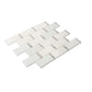 White 12x13 Polished Brick Marble Mosaic Tile (5 pack, 5.28125 sq ft/case) - Sample