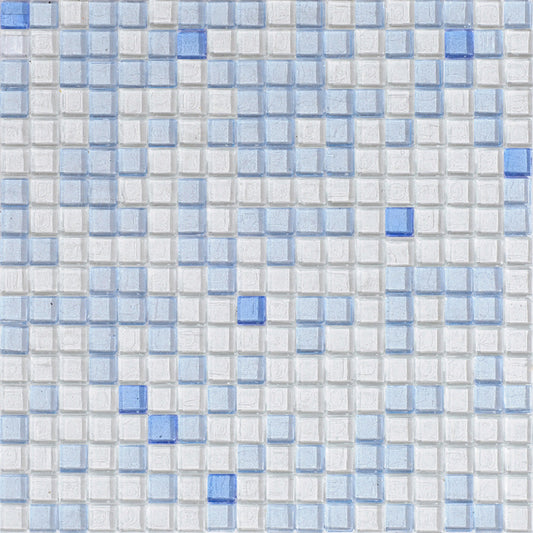 White Blue 12x12 Uniform Square Glossy Glass Mosaic Tile (20 pack, 18.69 sq ft/case) - Sample