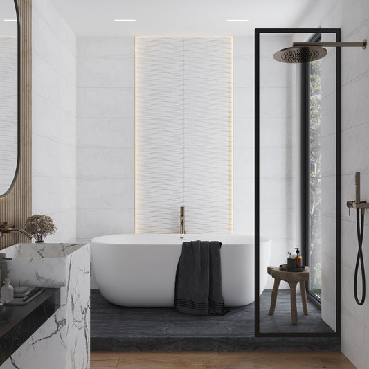 White 12x24 Matte Field Porcelain Tile (5 pack, 10.763 sq ft/case)