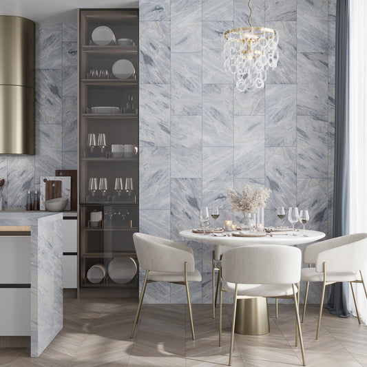 Gray 12x24 Honed Calacatta Bluette Marble Large Format Tile (5 pack, 10 sq ft/case)