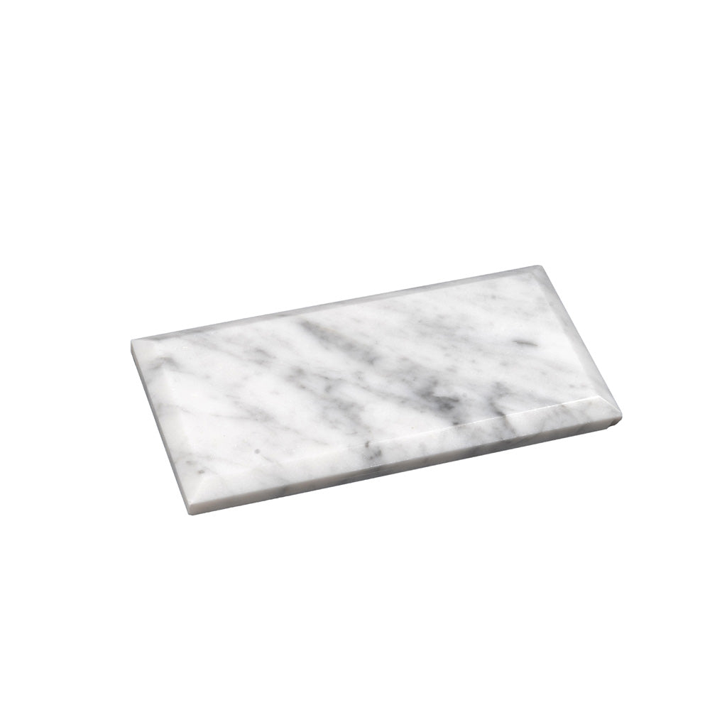 3D White Marble Beveled Tile
