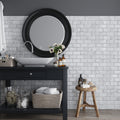 White 3x6 Polished Beveled Subway Bianco Carrara Marble Tile (40 pack, 5 sq ft/case)