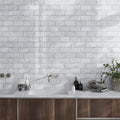 White 3x6 Polished Subway Bianco Carrara Marble Tile (40 pack, 5 sq ft/case)