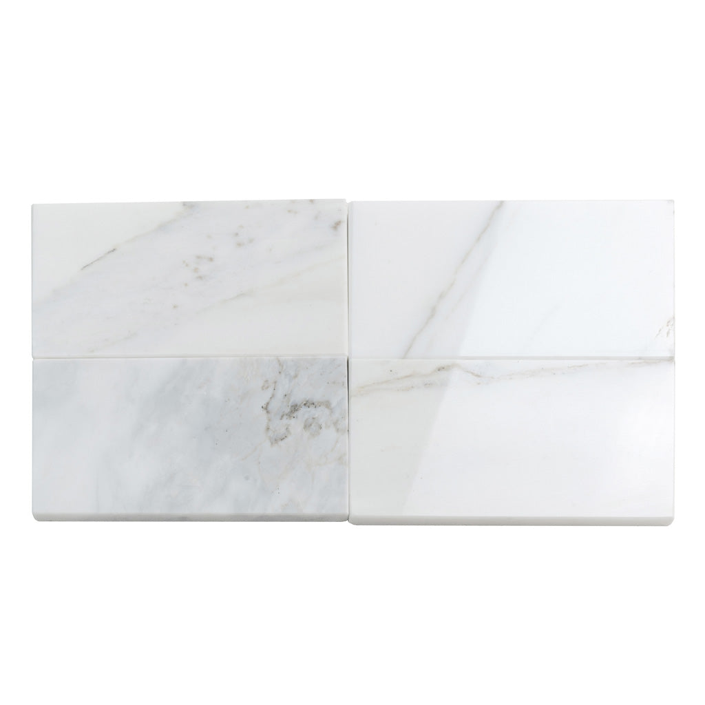 White 3x6 Polished Marble Subway Tile (40 pack, 5 sq ft/case) - Sample