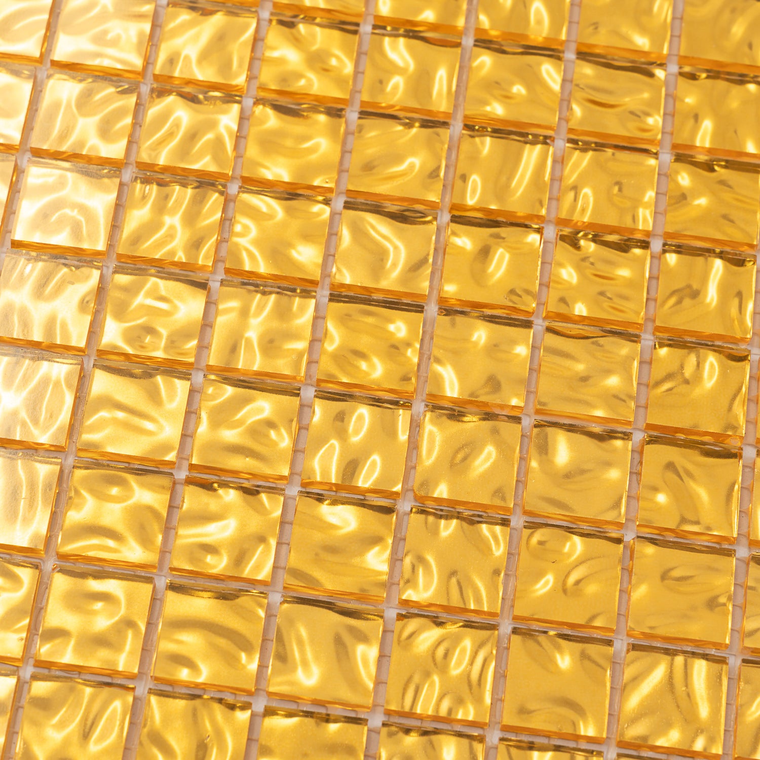 Shimmer Gold 12x12 Glossy Uniform Square Glass Mosaic Tile (20 pack, 20 sq ft/case)
