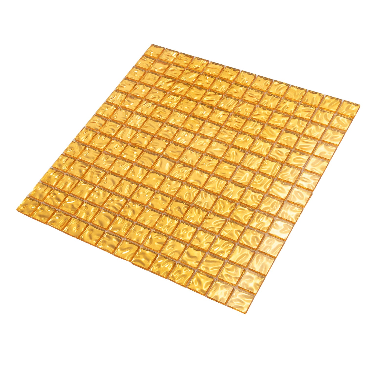 Shimmer Gold 12x12 Glossy Uniform Square Glass Mosaic Tile (20 pack, 20 sq ft/case) - Sample