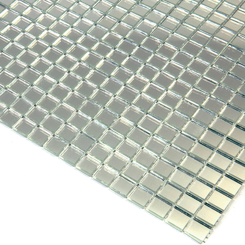 Silver 12x12 Glossy Uniform Square Glass Mosaic Tile (20 pack, 18.69 sq ft/case)