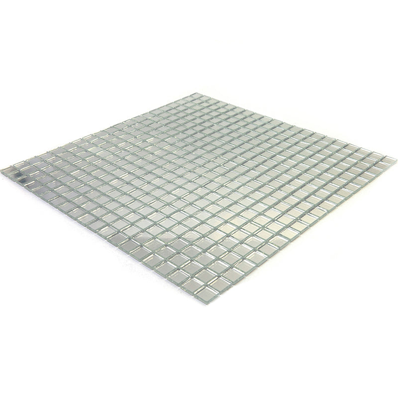 Silver 12x12 Glossy Uniform Square Glass Mosaic Tile (20 pack, 18.69 sq ft/case)