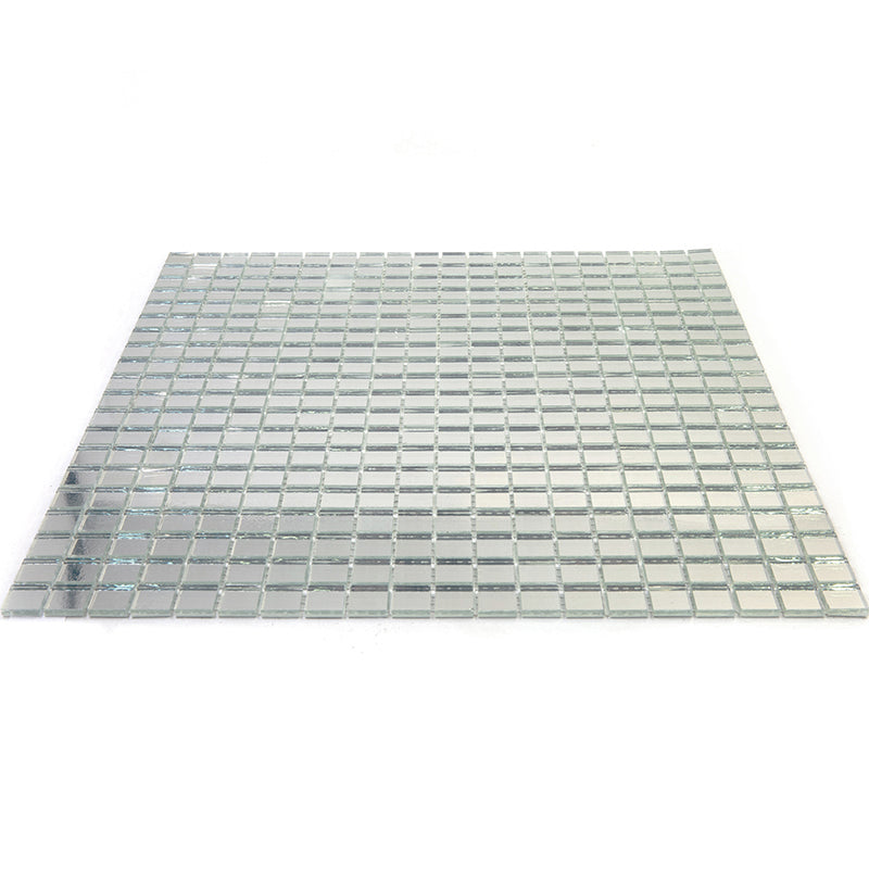 Silver 12x12 Glossy Uniform Square Glass Mosaic Tile (20 pack, 18.69 sq ft/case)