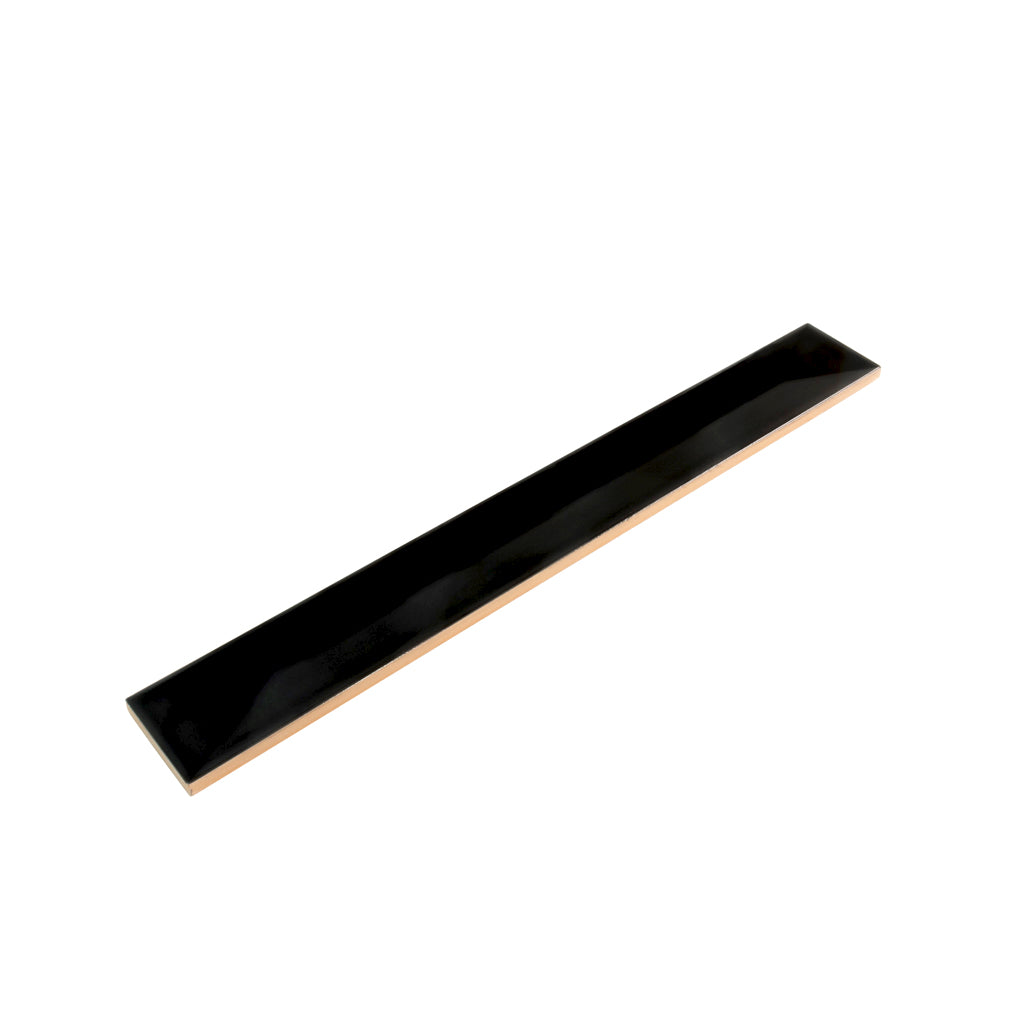 Jet Black 2x16 Glossy Ceramic Deco Subway Tile (50 pack,10.76 sq ft/case)