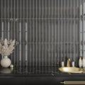 Jet Black 2x16 Glossy Ceramic Deco Subway Tile (50 pack,10.76 sq ft/case)