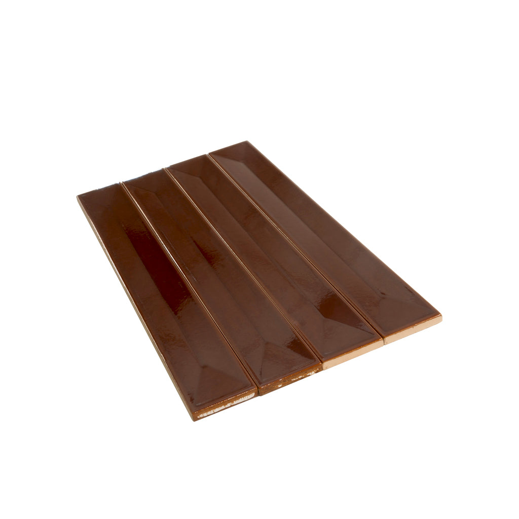 Caramel 2x16 Glossy Ceramic Deco Subway Tile (50 pack,10.76 sq ft/case)